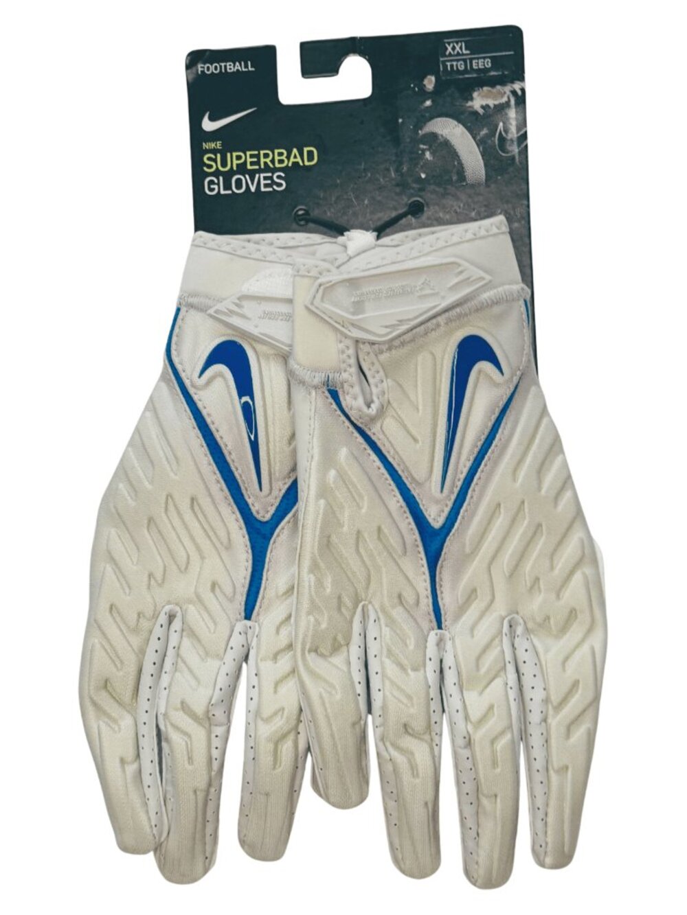 Nike Superbad 6.0 Football Gloves Men 2XL Padded Receiver DX4520-013 Almond Blue